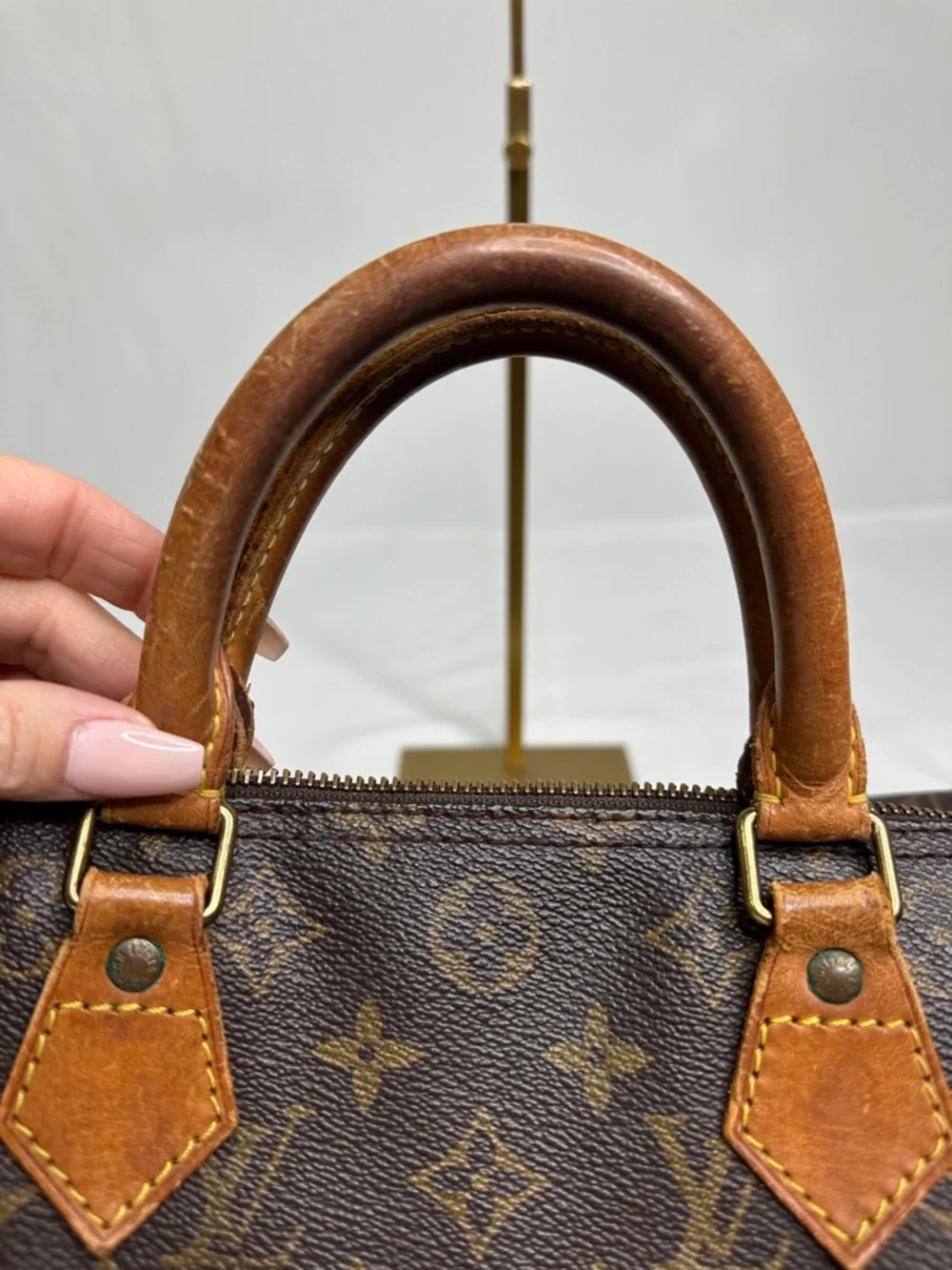 Louis Vuitton Monogram Speedy Bag in Brown and Tan Vintage